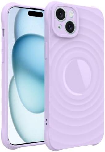 GUNPRIO Case for iPhone 14 Plus, Thin Slim Stylish Ripple Pattern Design, iPhone 14 Plus Protective Cover 6.7 inch, Purple