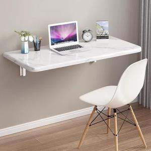 Wall Mounted Folding Table Fold Down Desk for Wall Small Spaces,Hanging Floating Desk for Home Laundry Room, Office,Study Work Bench, Kitchen Dining (White 27.615.7inch
