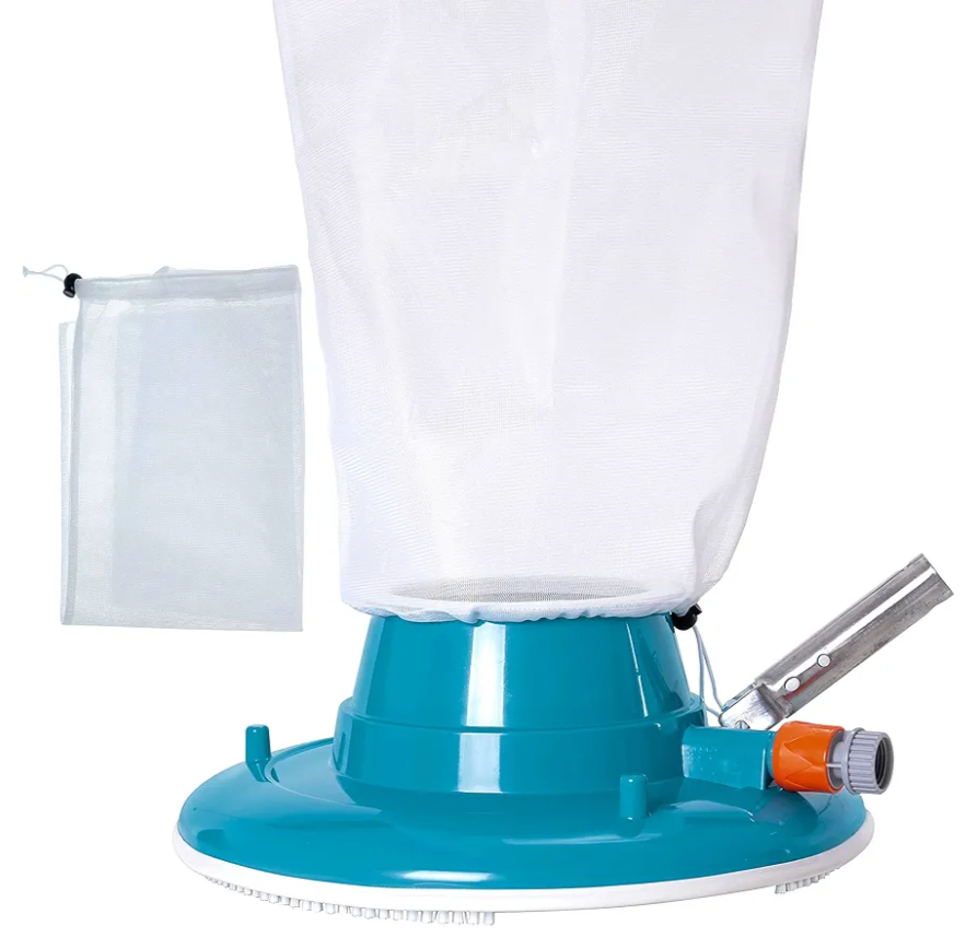 U.S. Pool Supply Professional Swimming Pool Leaf Terminator Vacuum - 15" Pool Cleaner Body, 8 Pressure Jets, 4 Rotating Wheels, 3 Perimeter Brushes, 2 Debris Bags - Below or Above-Ground Sucker Eater