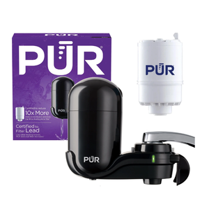 PUR Faucet Mount Water Filtration System, Water Filter for Sink Faucets, FM2000B, Black