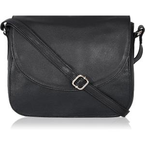 Genuine Leather Shoulder Crossbody Purse For Women with Adjustable Strap, Mobile Pocket & Outside & Inside Zipper (Black Ndm)