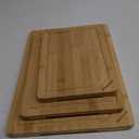 Homaxy Organic Bamboo Cutting Boards Set for Kitchen Set of 3, Wooden Cutting Board Set with Juice Groove and Handles, Charcuterie Serving Tray Wood Chopping Board Set for Meat Fruits & Vegetables