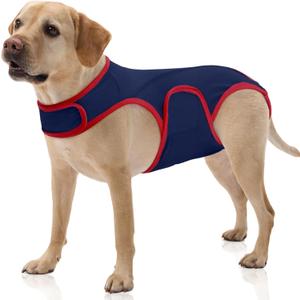 FUAMEY Dog Surgery Suit Female Spay,Dog Recovery Suit Male,Dog Bodysuits After Surgery, Soft Dog Shirts for Post Surgery, Dog Onesie Anti Licking Abdominal Wounds, Dog Clothes for Period Wrap Blue L 