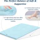 Wedge Pillow for Sleeping, 7.5" Bed Wedge After Surgery, Back Pain Relief, Memory Foam Pillow Triangle Incline Wedge for Back Support, Leg Elevation (White,Blue) 