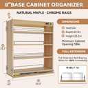 Pull Out Spice Rack Organizer for Cabinet (8" W x 22.3" D x 25.2" H), Sliding Spice Rack for Kitchen Cabinet, Wood Pull Out Cabinet Organizer for Multi-Use