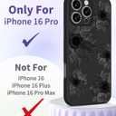 2 x Toycamp for iPhone 16 Pro Case 6.3 Inch - Women Girls Sunflower Cute Black Frosted Slim Fit Design Soft TPU Shockproof Protective Girly Pretty Fashion Phone Cover for Apple for iPhone 16 Pro Case