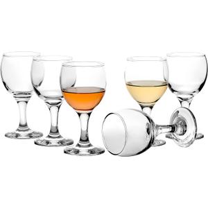 Pasabahce Premium Stemmed Mini Clear Wine and Champagne Glasses, Set of 6,Uniqe Desing Goblet 5.75 Oz, Perfect for Parties, Gifts, Housewarming, Weddings, Aniversary