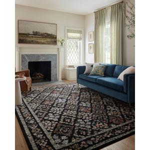 Loloi Rifle Paper Co. Laurel Collection LAU-04 Black/Multi 5'-3" x 7'-8" Area Rug