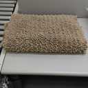 Yimobra Bathroom Rugs Non Slip Washable 24x17 Inch - Ultra Soft Absorbent Chenille Bath Mat, Quick Dry Shaggy Floor Carpet for Tub Shower, Pale Khaki Home Decor Accessories
