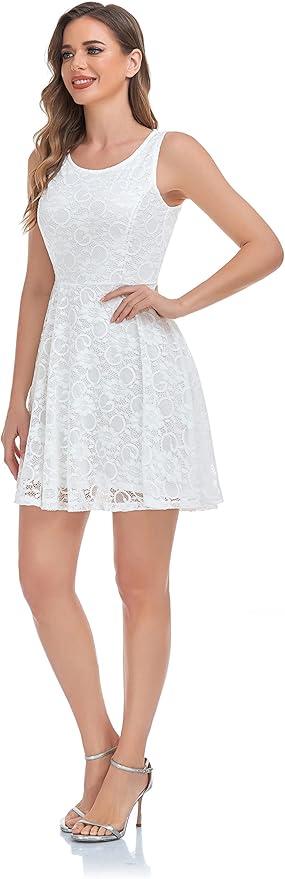 ODCOCD Women's Lace Dress/Above Knee S
