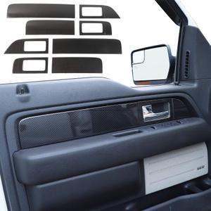 JeCar 8PCS for F150 Interior Trim Door Handle Panel Cover Trim for 2009-2014 Ford F150 Carbon Fiber Interior Accessories