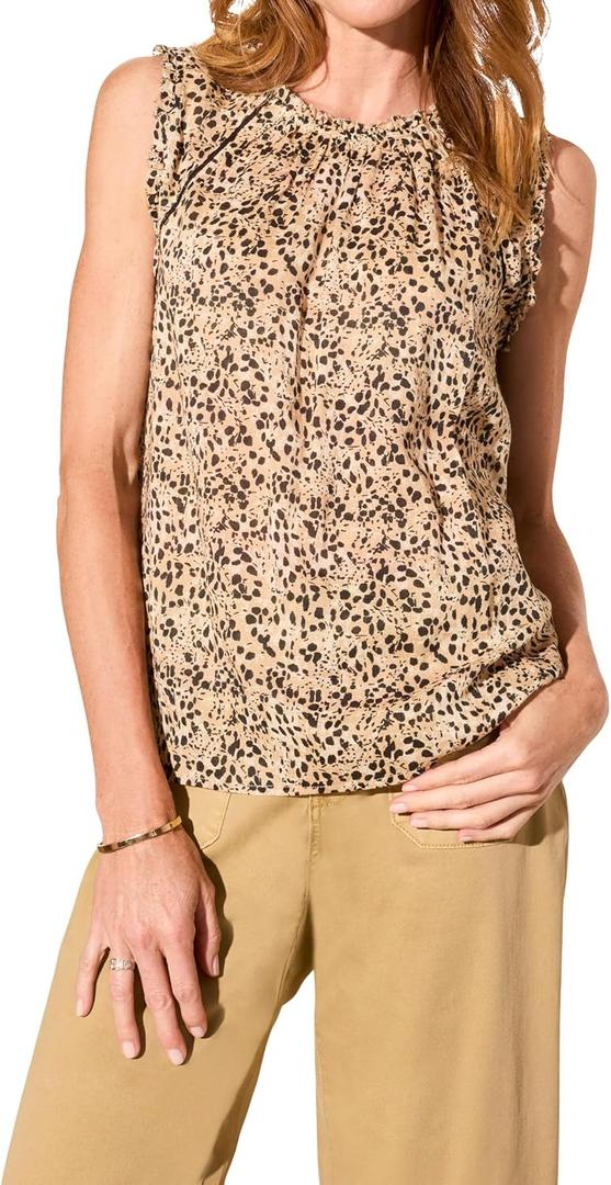 Tribal Womens Casual Sleeveless Blouse  Lightweight Fashion Top for Work Or Everyday Wear (S)