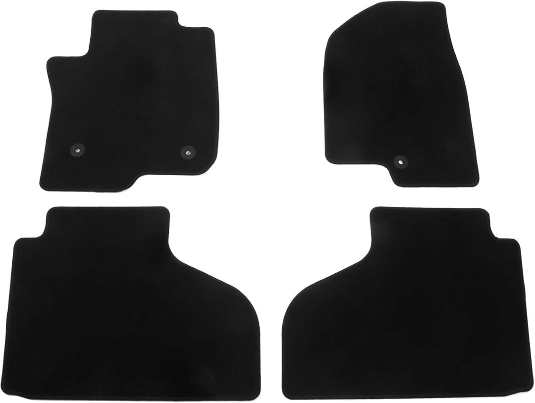 IKON MOTORSPORTS, Floor Mats Compatible with 2021-2023 Chevrolet Suburban Tahoe GMC Yukon, Black Nylon Front & Second Row Carpet Liners 4PCS