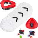 4 Pack Spin Mop Replacements Head Compatible with Oceda EasyWring 1-Tank System,Microfiber Spin Mop Refills Head,1 Mop Scrub Brush + 1 Mop Base + 4 Pack Cleaning Floor Mop HeadWhite)