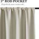 RYB HOME 100% Blackout Short Curtains for Small Window, Thermal Insulated Total Room Darkening Noise Reducing Curtains for Basement Bathroom Basement, 29 inches Wide by 45 inches Long, Natural