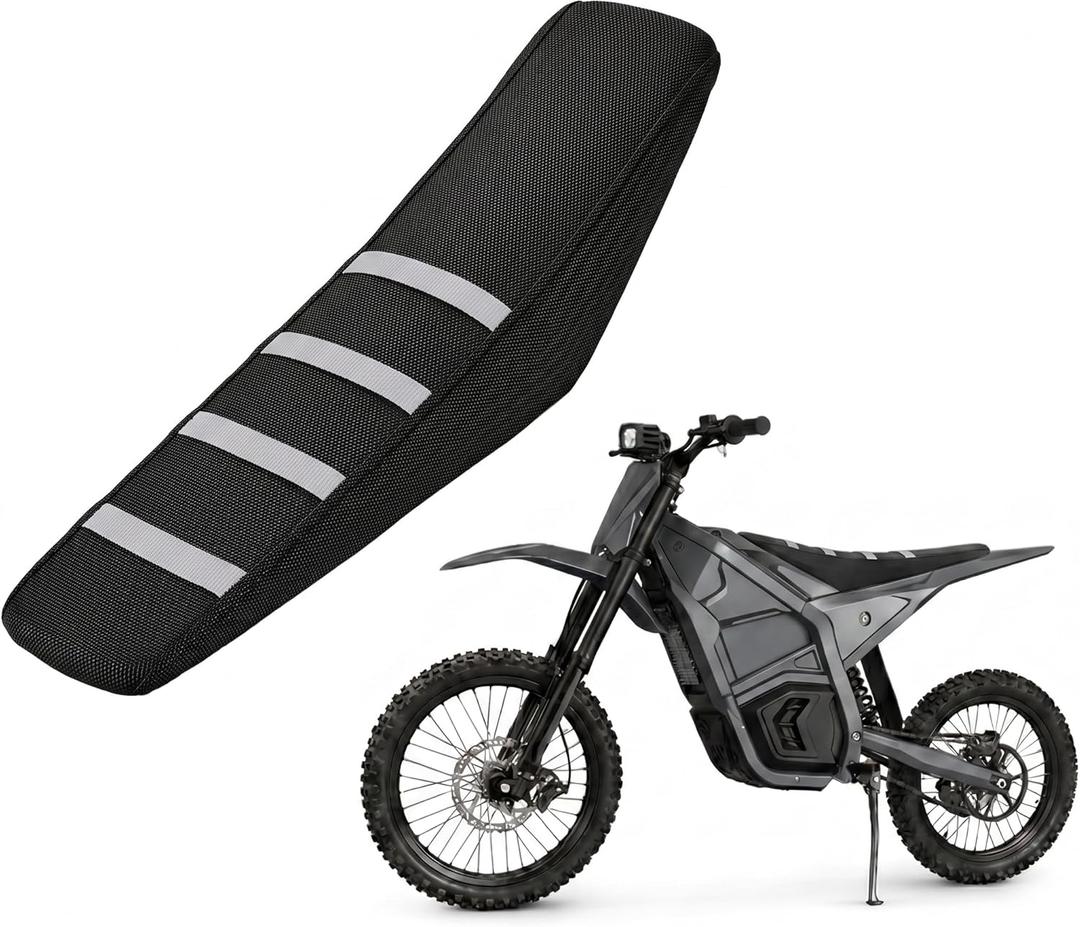 Seat Cover for Yozma IN10,White Stripe Non-Slip Motorcycle Cushion Cover for Electric Dirt Bike Ebike Yozma in 10-White