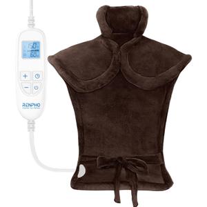RENPHO Heating Pad for Back Pain Relief, Father's Day & Birthday Gifts for Her Him Women Men, Electric Heat Pad for Neck and Shoulder, FSA HSA Eligible, Fast Heating, ETL Certified, 24"x33", Brown