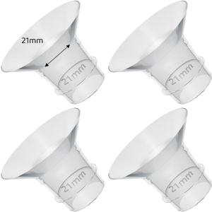 Flange Inserts 21mm Compatible with Medela/Spectra/TSRETE/Elvie/Momcozy/Bellababy Breast Pump 24mm Shields/Flanges, Reduce 24mm Nipple Tunnel Down to 21 mm, 4PCS