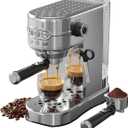 Espresso Machine 20 Bar, Compact Espresso Maker, Stainless Steel Expresso Coffee Machines with Steam Milk Frother & 34oz Removable Water Tank for Home, Cappuccino Machine, Great Gift