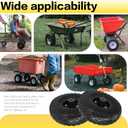 10" 4.10/3.50-4 Flat Free Solid Polyurethane Tire and Wheel with 5/8" Axle Borehole, 2.1" Offset Hub for Wheelbarrow,Hand Truck,Generators (4Pack Black)
