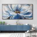 Mofutinpo Flower Wall Art Canvas Art Wall Decor For Living Room Home Decor Bedroom Pictures Aesthetic Blue Large Wall Art Framed Artwork For Walls Modern Kitchen Decor 29×58 Blacke Framed