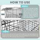 2 x Qualirey 2 Pack Live Animal Trap Cage 24.41 x 7.09 x 8.27 Inch Cat Trap Cage Foldable Steel Humane Catch and Release Animal for Groundhog Squirrel Raccoon Mole Gopher(Black)