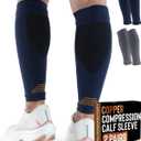 Doctor's Select 2 Pairs Copper Calf Compression Sleeve - Leg Compression Sleeves for Women & Men, Shin Splint Relief (Large-X-Large)