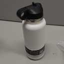 Hydro Flask Water Bottle - Insulated Stainless Steel - Wide Mouth Flex Straw Lid, Non Spill, Leakproof and Refillable in 32 Oz White