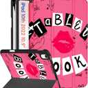 for iPad A16 Case 2025 - for iPad 10th Generation Case Cute Women Girls Girly Aesthetic Book Unique Design Pencil Holder Auto Sleep/Wake Tablet Cover for Apple 11/10 10.9 Inch