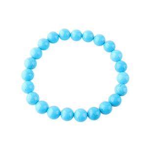 Anagha Jewels Natural Sleeping Beauty Turquoise Gemstone Handmade 8mm Round Beaded Stretch Bracelet 7.5" Unisex, Energy Power Crystal Chakra Reiki Healing Elastic Bracelet, Turquoise Jewelry For Gift