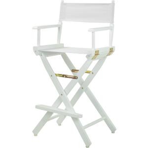 Casual Home Director's Chair ,White Frame/White Canvas, 30" - Bar Height, 30 in