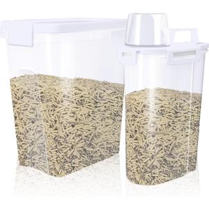 2 Pcs Cat Litter Storage Container with Airtight Lid Cat Litter Storage Bin with Spout Sealable Heavy Duty 