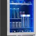 Zephyr Presrv 24 Inch Beverage and Wine Fridge Single Zone Under Counter, Built-in Drink Refrigerator, 7 Bottles, 108 x12oz Cans