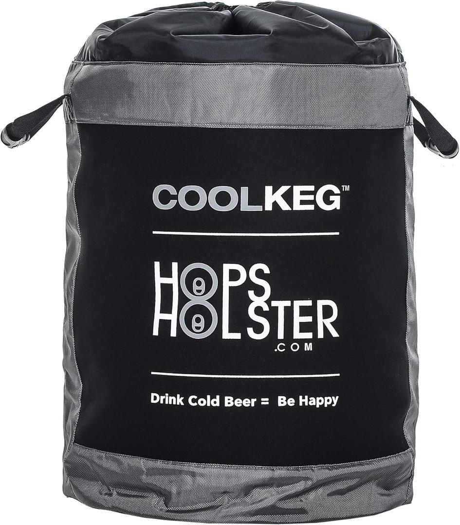 HopsHolster Cool Keg Sleeve Insulator Keg Insulation Plus Inside Pockets Hold Freeze and Ice Packs to Keeps Kegs Colder, Easy Transport Dual Reinforced Handles Provides Easy Transport and Cup Holder