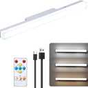 5W Rechargeable wall Sconces,16 inches Mirror Vanity Lights with Remote Dimmable and Timer,4000Mah and 3CCT,Magnetic Led Lights Bar for Makeup MirrorClosetCabinet, WorkbenchUnder-Counter (1Pack, 6400k+4000K+3000k)