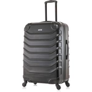 InUSA ENDURANCE Luggage with Spinner Wheels | Durable Lightweight Hardside Suitcase, Spacious Travel Bag with Handle and Trolley | 24-Inch Medium Checked Luggage | Black