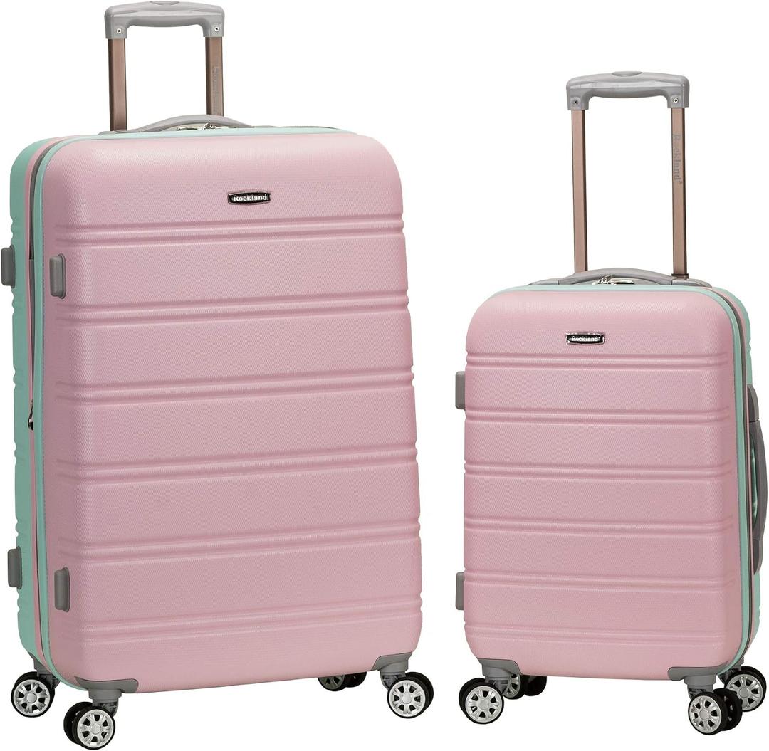 Rockland Melbourne Hardside 2 Piece Expandable Spinner Wheel Luggage Set, (20"/28"), Mint
