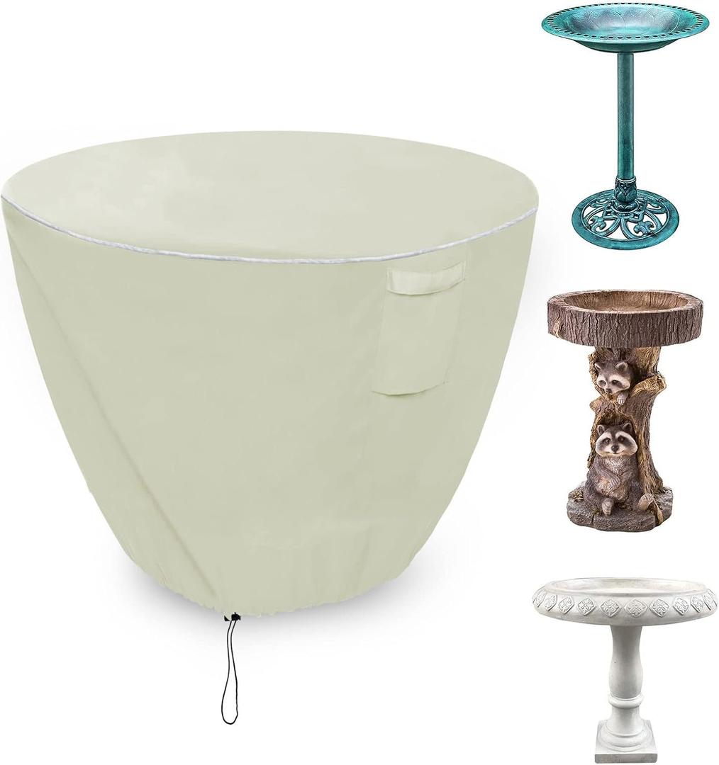 SOKINGCOVER Garden Fountain Cover, 24" Dx18 H, Outdoor Bird Bath Cover, 600D waterproof Oxford cloth, weather resistance