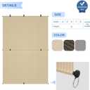 E&K Sunrise 7'W x 6'H Outdoor Roller Shades Patio Cordless Roll Up Blinds Foldable Sun Shade UV Block Exterior Sun Screen for Outside Porch Backyard Deck Pergola (Beige)