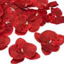 PATIKIL 3.9" Artificial Orchid Flower Heads, 40 Pack Silk Phalaenopsis Fake Butterfly Orchid Heads for Wedding Floral Bouquet Decor DIY Craft Making, Red
