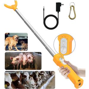 Cattle Prod Rechargeable with Led Light, Waterproof Cattle Prod Stick, Portable Retractable, Lightweight Pig Cattle Prod Livestock, Cow Prod, Electric Cattle Prod, 37 Inch