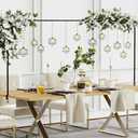 Putros Over The Table Rod Stand with Clamps Black 13"-42'' Tall 29"-98" Length Adjustable Metal Table Arch Hanging Rod Stand for Party Wedding Anniversary Christmas Decoration