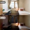 LEMON CLOUD Total Blackout Window Film Privacy Static Cling Frosted Black Window Covering 100% Opaque Film Tint Darkening Removable Film for High Privacy(Blackout Tulip Design,17.5 x118.1 inches)