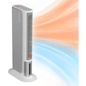 CIARRA Portable Fan and Heater Combo, Electric Space Heater with Timer for Indoor Use, Small Desk Heaters for Office Bedroom Bathroom Living Room RV, PTC Fast Heating, Safety Protection