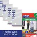Hefty Shrink-Pak Vacuum Storage Bags For Clothes, Pillows, Towels, Blankets & More Space Saver Vacuum Suction Sealer Bags for Home or Travel 4 Jumbo Cubes, 43.5 x 34 x 18 Inches