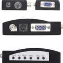 XMSJSIY BNC to VGA Video Converter, S-Video Input to VGA Output, Supports PAL/NTSC, Easy to Install and Operate