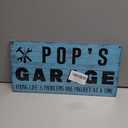SET OF 3, Wood Sign for Grandpa - Pop pop's Garage - Vintage Wooden Hanging Wall Plaque,Funny Gift for Grandpa ,Garage Decor Workshop & Farmhouse Wall Decor Gift for Grandfather(POP POP'S).