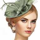 Zinniday Fascinator Tea Party Hat - 2026 Derby Pillbox Kentucky Hat for Women (7.87x5.9inch)