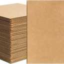 50 Pcs Corrugated Cardboard Sheets, 12" x 12" Flat Card Board Inserts, 2mm Thick Corrugated Packaging Pads for Packing, Mailing, Shipping, Drawing & DIY Projects, Brown