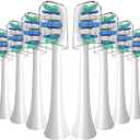 Replacement Toothbrush Heads Compatible with Philips Sonicare Electric Toothbrush, 10 Pack Standard Brush Heads for DiamondClean, ProtectiveClean 4100 5100, C1 C2 C3 G2, White (Blue)